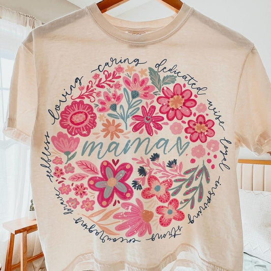 Boho floral mama shirt, mom adjectives shirt,, she is mom shirt,, mama shirt,, abstract floral, mama dtf shirt,, mothers...