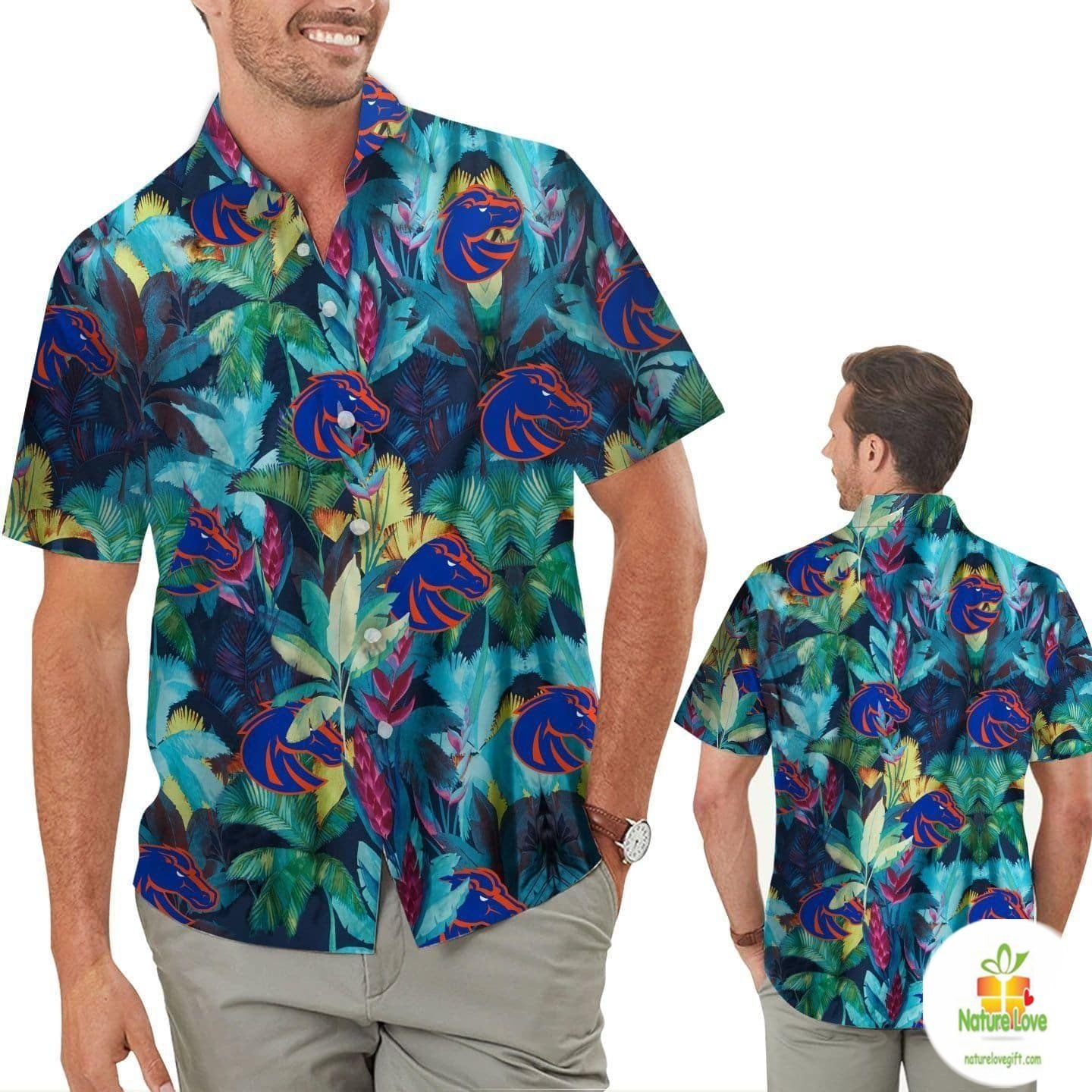 Boise State Broncos Floral Hawaiian Shirt for Men and Women