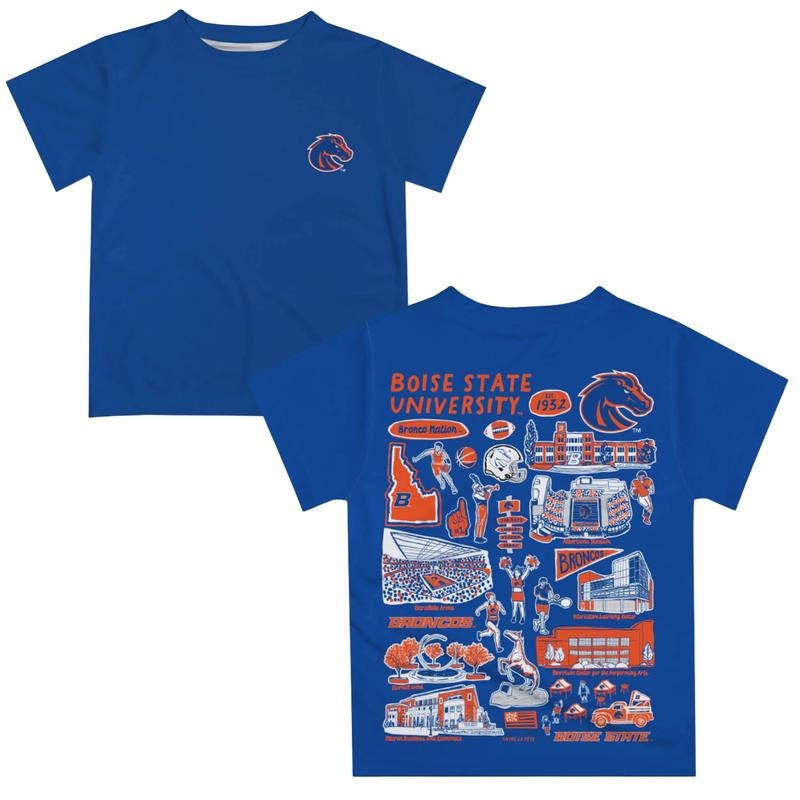 Boise State University Broncos Impressions Artwork Relaxed Fit T-Shirt Sweatshirt Hoodie, Boise State University Broncos...