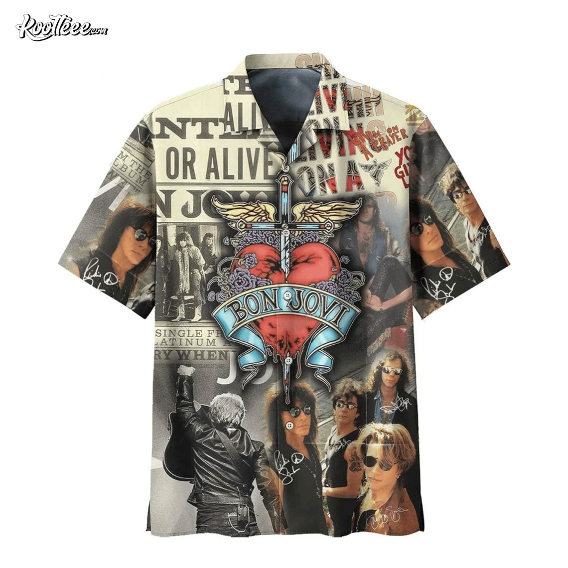 Bon Jovi Button Up Hawaiian Shirt