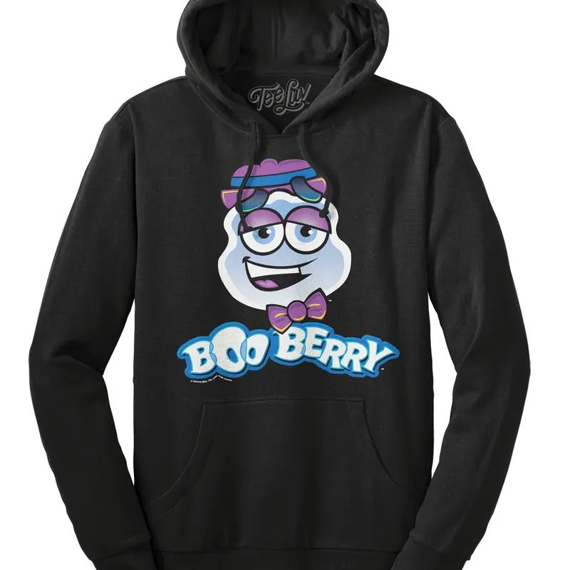 Boo Berry Cereal Logo Hooded Sweatshirt - Black T-Shirts, Hoodie | InkThreadWorks.com