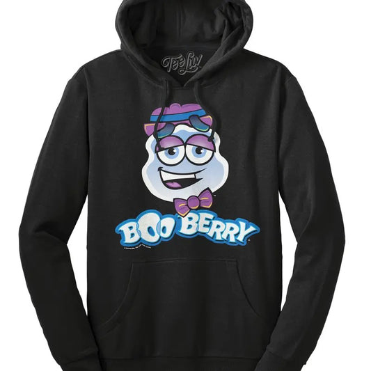 Boo Berry Cereal Logo Hooded Sweatshirt - Black T-Shirts, Hoodie | InkThreadWorks.com