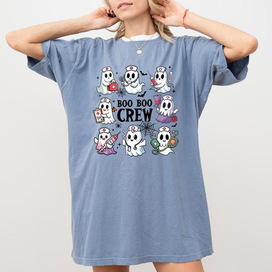 Boo Boo Crew Nurse Shirt Comfort Colors, Cute Halloween Boo Ghost Tee, Nurse Crew T-shirt, Halloween Gift Ideas for...
