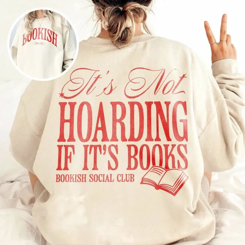 Bookish Sweatshirt, Book Lover T-shirt, Retro Reader Crewneck Born To Read Bookish Quote Gift Comfort Cotton Fabric Fit...