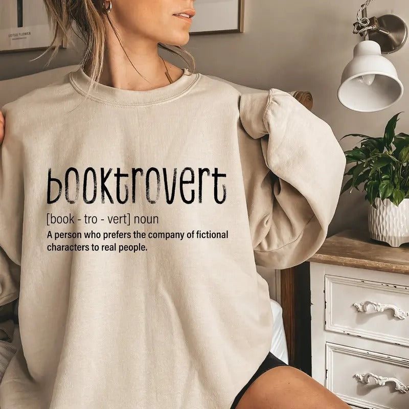 Booktrovert Sweatshirt, Book Lover Shirt For Women, Classic Literature Hoodie, Bookish Girl Sweat, Bookworm Hoodie, Gift For Librarian
