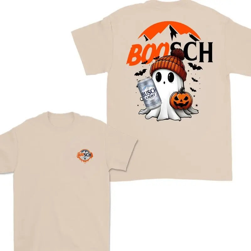 Boosch Light Cute Boo Ghost Halloween Double Sided T-shirt, Boosh Light Cute , Busch Light Halloween Shirt For Men And...