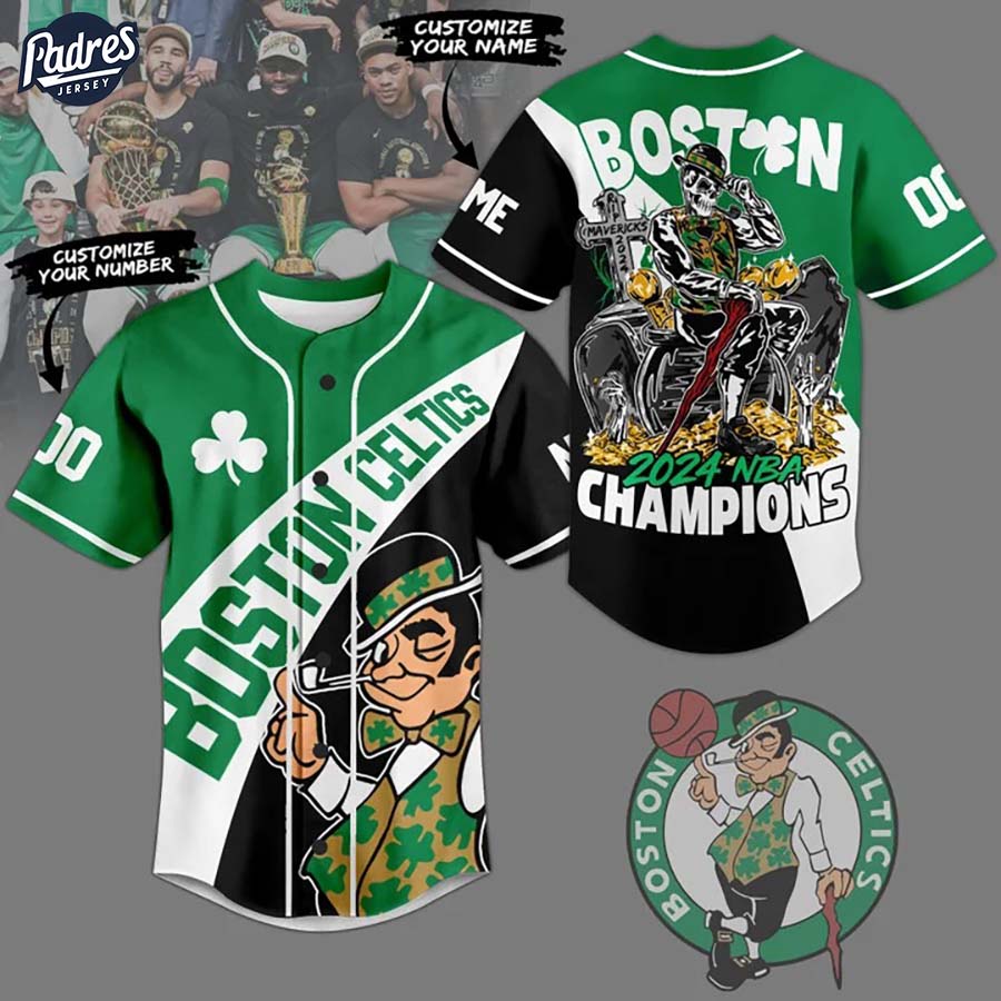 Boston Celtics 2024 NBA Champions Custom Baseball Jersey - Padres Jersey Oasis: Elevate Your Baseball Style Game