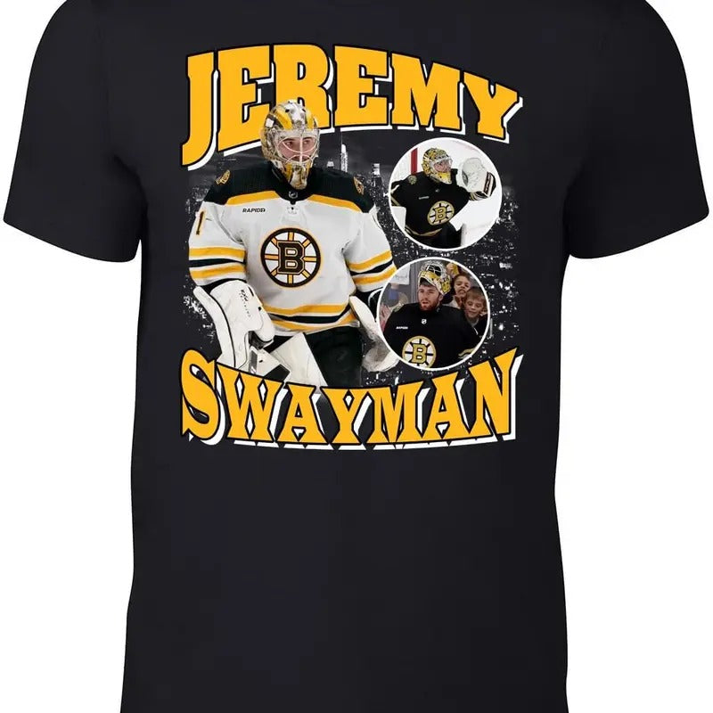 Boston Jeremy Swayman Bootleg Style T-Shirt Hoodie, Sweatshirt | InkThreadWorks.com