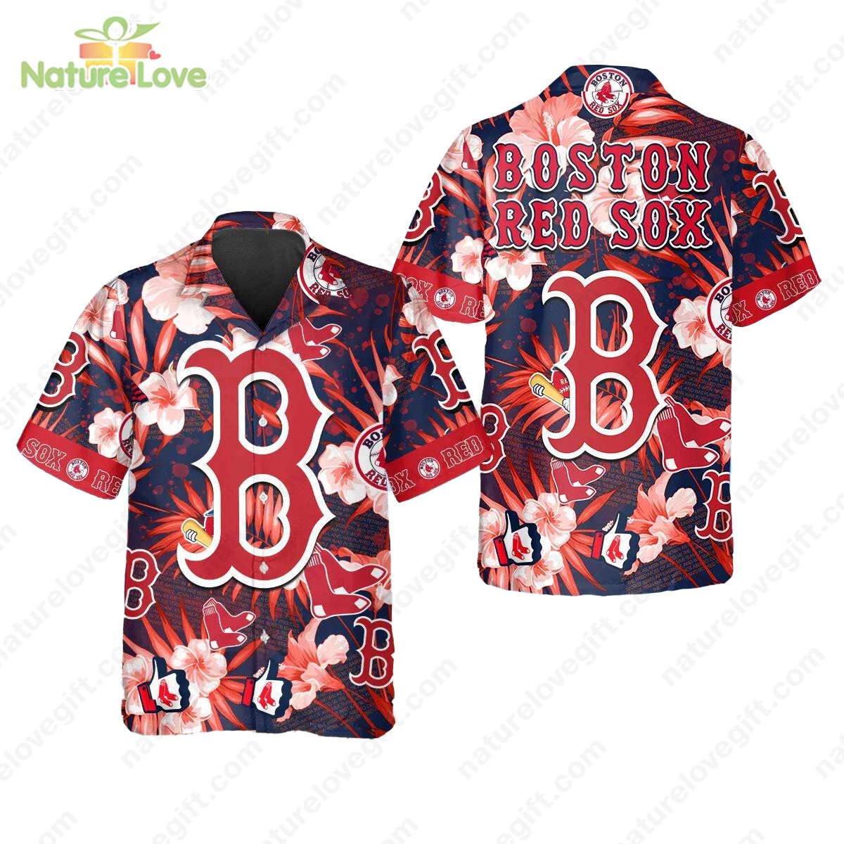 Boston Red Sox Hibiscus Tropical Floral MLB Hawaiian Shirt