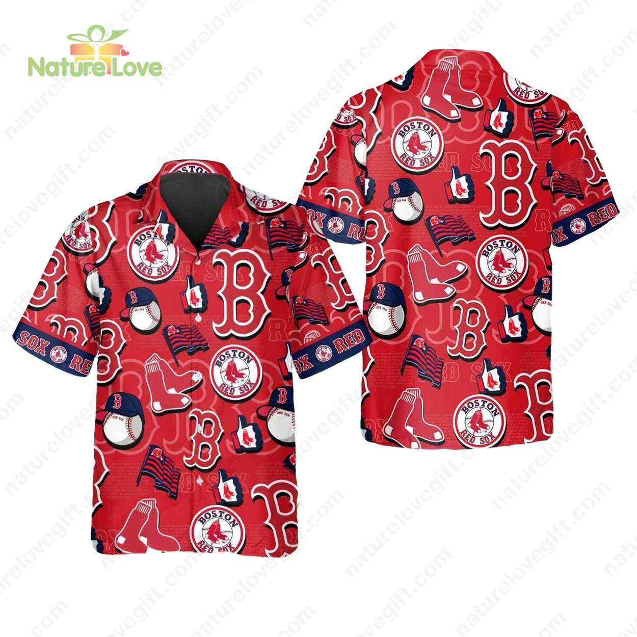 Boston Red Sox Logo Summer Hawaiian Shirt MLB Gift for Fans