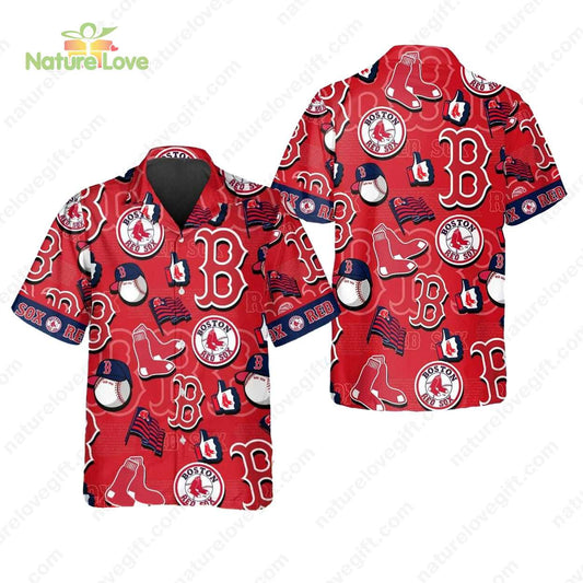 Boston Red Sox Logo Summer Hawaiian Shirt MLB Gift for Fans