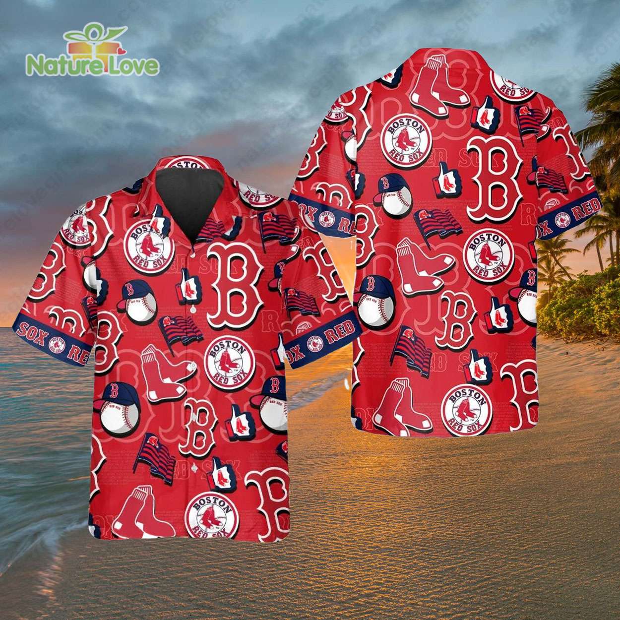 Boston Red Sox Logo Summer Hawaiian Shirt MLB Gift for Fans