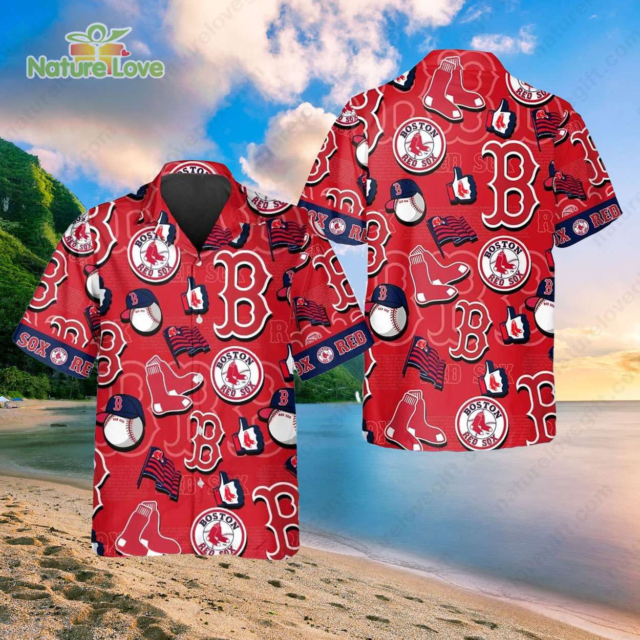 Boston Red Sox Logo Summer Hawaiian Shirt MLB Gift for Fans