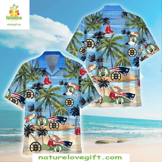 Boston Red Sox Hawaiian Shirt Tropical Beach MLB Baseball Apparel ZK5CA9L1