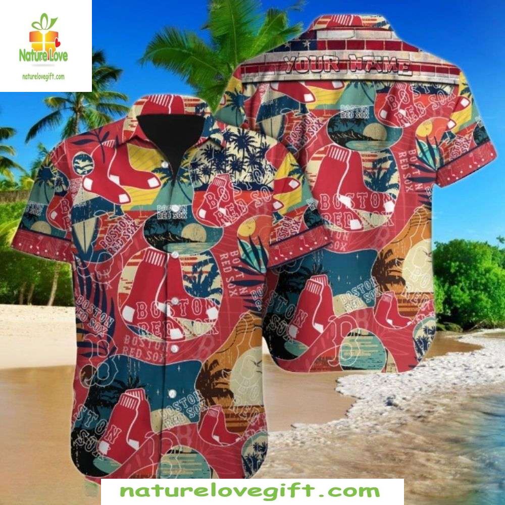 Boston Red Sox Hawaiian Shirt Tropical Personalized MLB Baseball Apparel