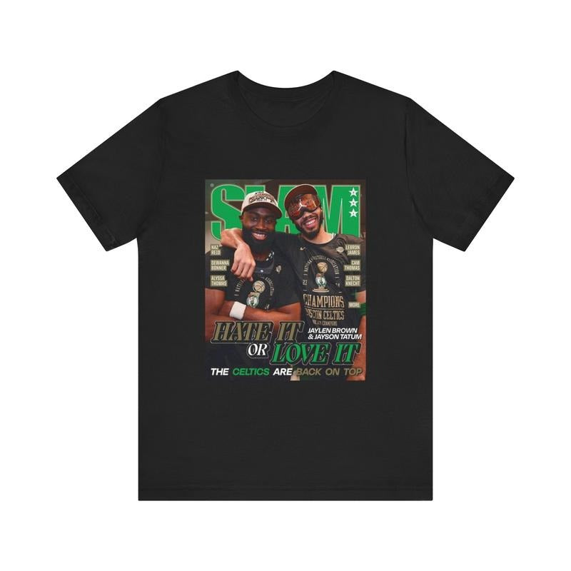 Boston Slam Graphic Tee T-Shirt, Jayson Tatum Jaylen Brown Basketball T-Shirt, Gift For Fan
