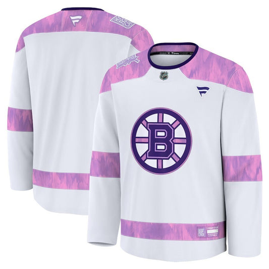 Boston Bruins 2024 Hockey Fights Cancer Practice Jersey - White