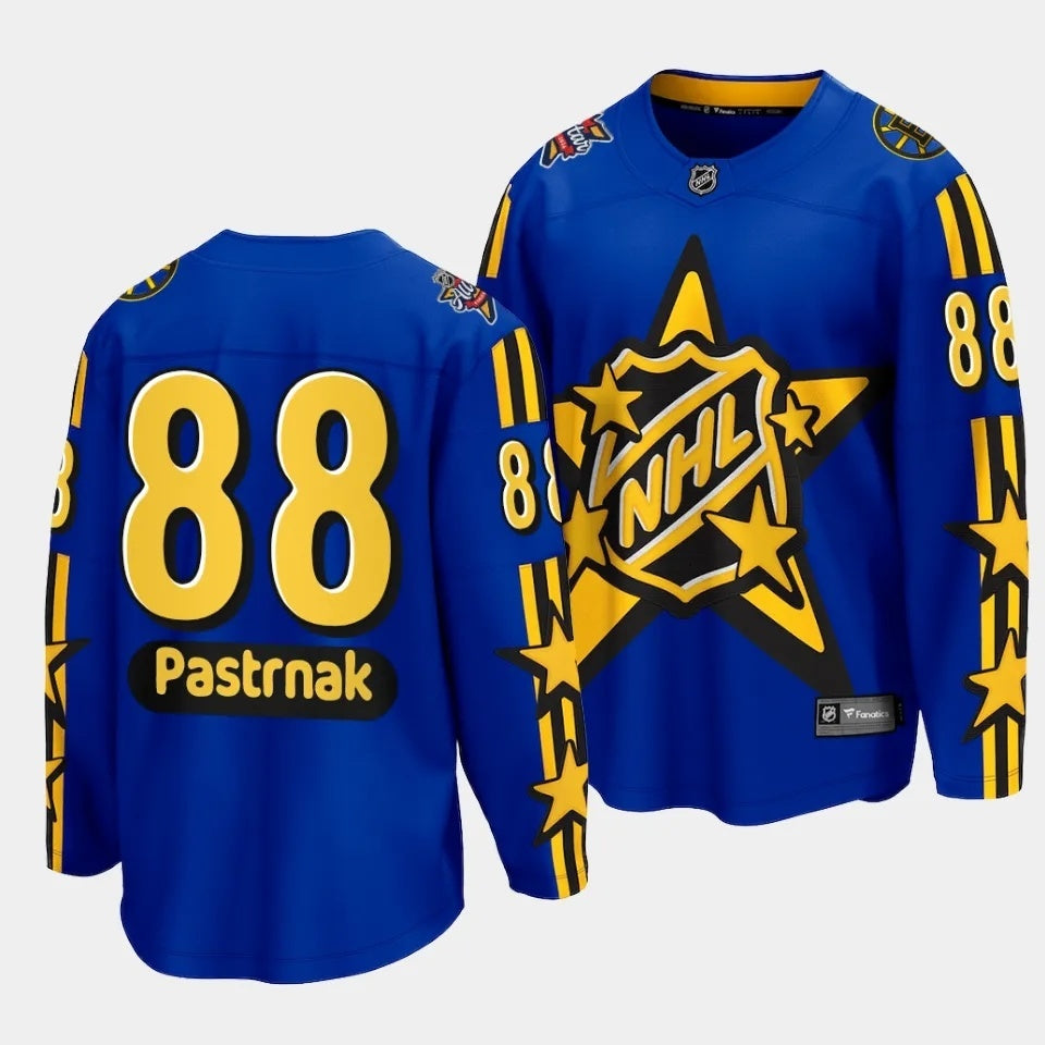 Boston Bruins #88 David Pastrnak 2024 NHL All-Star Blue Jersey Style 2