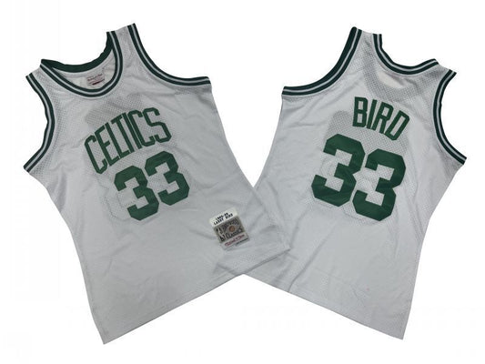 Boston Celtics #33 Larry Bird Celtics 33 # White 85-86 Season Mitchell Retro Jersey -- Larry . Bird Style 2