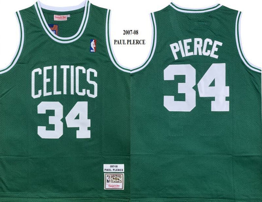Boston Celtics #34 Paul Pierce Celtics 34 # 2007-08 Classic Retro Premium Mesh Jersey Style 3
