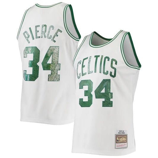 Boston Celtics #34 Paul Pierce Mitchell & Ness 2007-08 Hardwood Classics 75th Anniversary Diamond Swingman Jersey - Whit