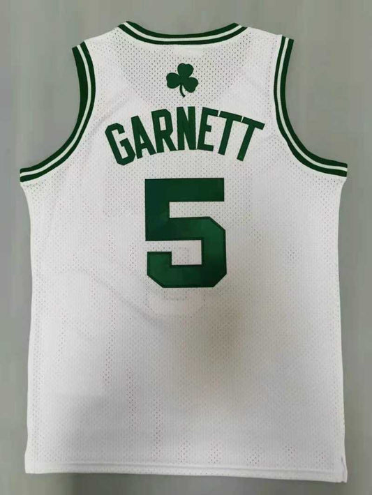 Boston Celtics #5 Kevin Garnett Celtics 5# Retro - White Style 1