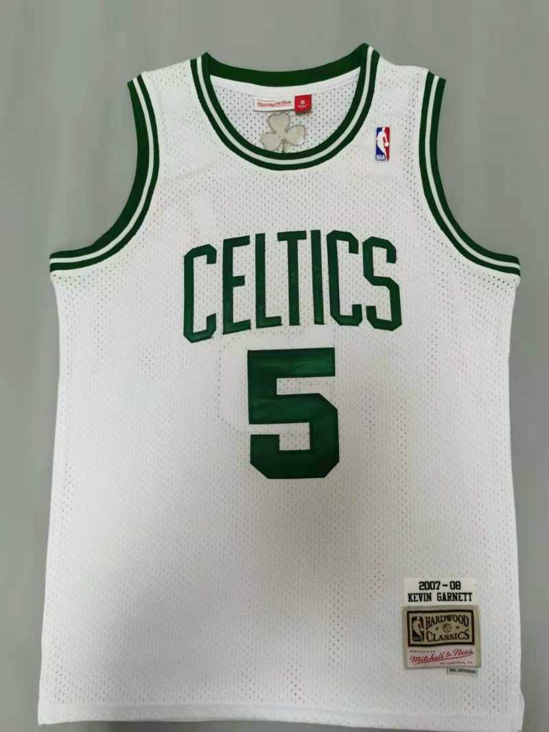 Boston Celtics #5 Kevin Garnett Celtics 5# Retro - White Style 2