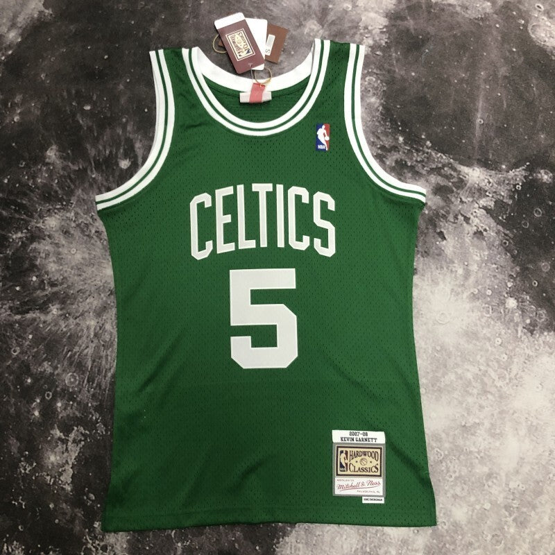 Boston Celtics #5 Kevin Garnett sw Celtics 08 Season Green 5 # Garnett Style 2
