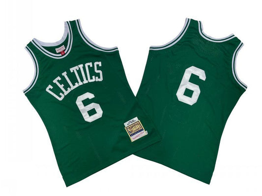 Boston Celtics #6 Bill Russell Celtics 6 # Green 67-68 Season Mitchell Retro Jersey -- Bills Style 2