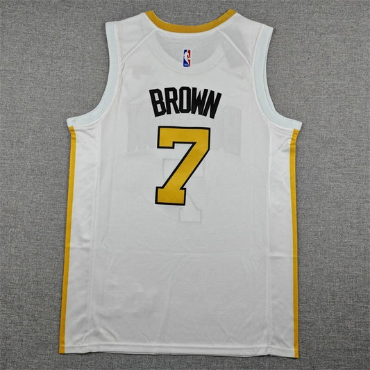 Boston Celtics #7 Jaylen Brown 26 7 White City Edition Style 1