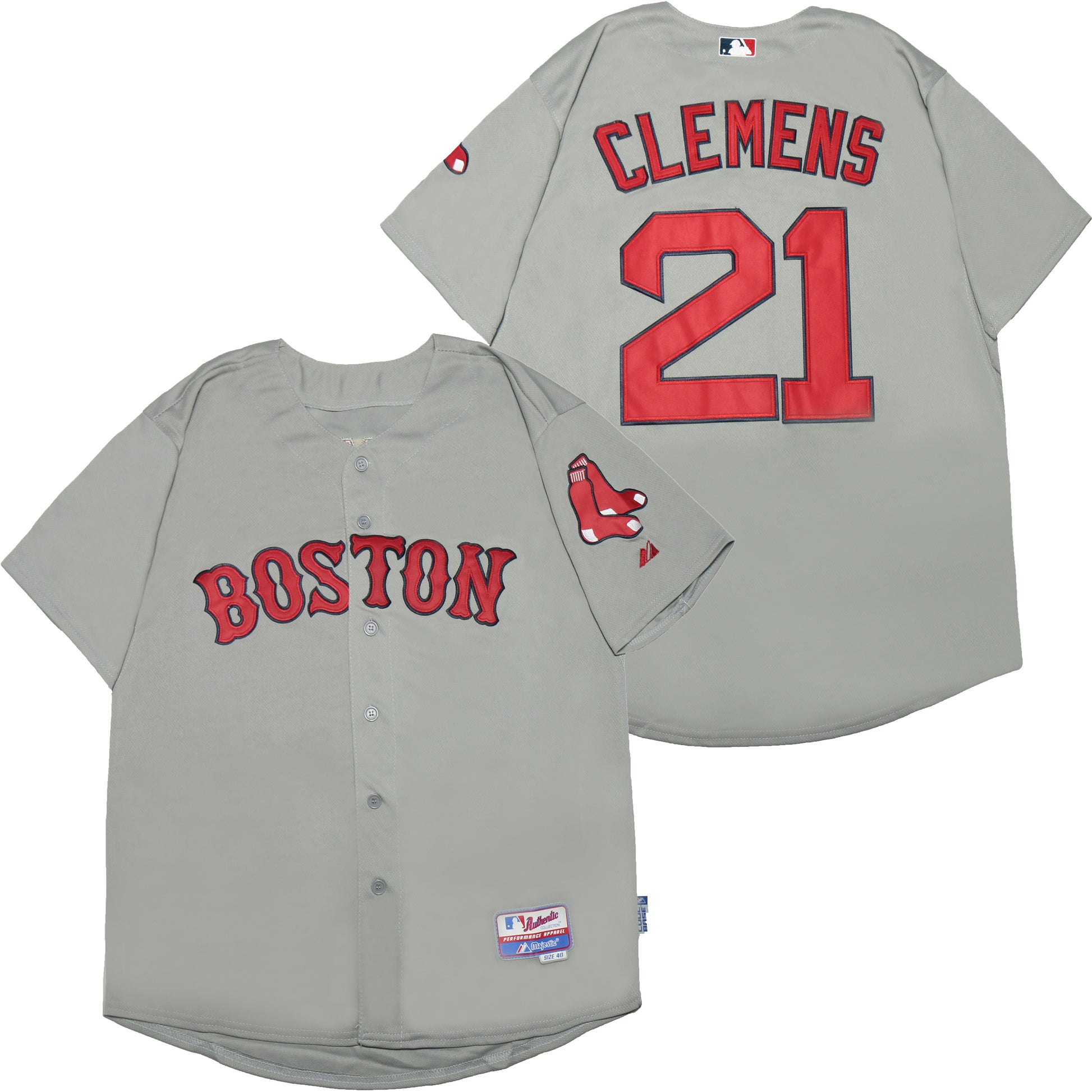 Boston Red Sox #21 Clemens Red Sox 21 Gray