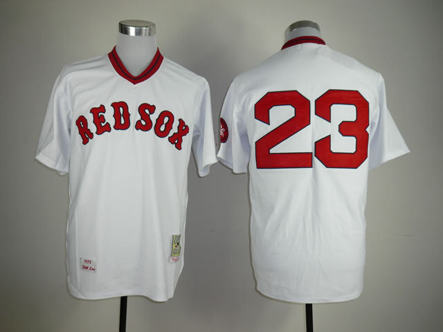 Boston Red Sox #23 Red Sox 23 White Pullover Retro