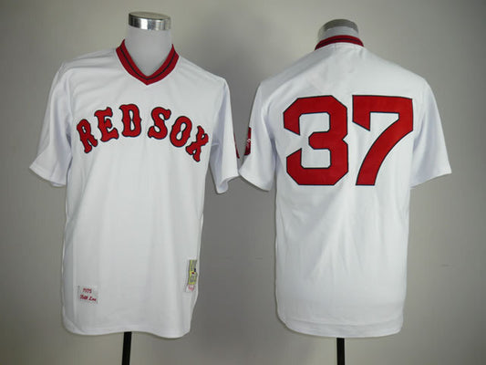 Boston Red Sox #37 Red Sox 37 White Pullover Retro
