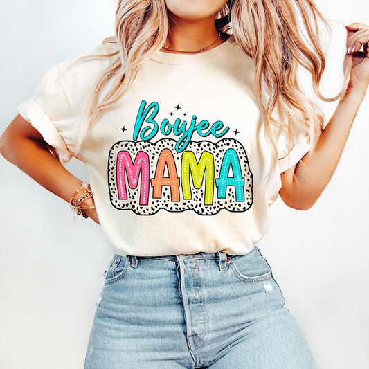 Boujee Mama T-Shirt, Dalmatian Dots T-Shirt, Bright Doodle, Trendy Mom T-Shirt, Mama Shirt