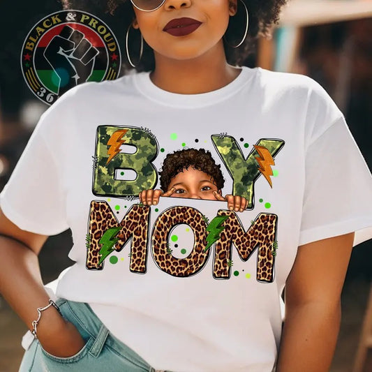Boy Mom Shirt, Melanin Mom T-shirt, Leopard Black Mama Tees, African American Woman Black Love Tee, Black Girl Magic Shirt, Gift for Her, Mothers day Gift