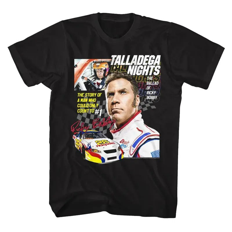 Brad Clothings Talladega Nights T-Shirt The Story Of A Man Who Could Only Count To #1 Classic Cotton Menswear Top Embroidered Hoodie Trendy Gildan 5000 T-shirt Spandex Stretch Streetwear