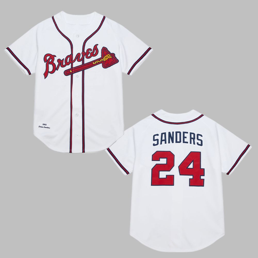 Braves Atlanta Sanders 24 Jersey 2025 - Grishko.com