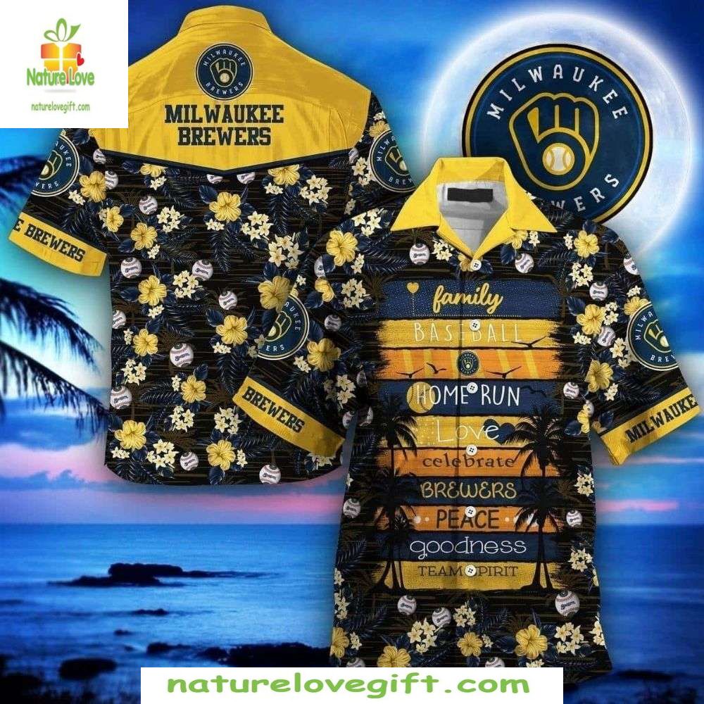 Milwaukee Brewers Hawaiian Shirt MLB Baseball Family Good Vibes Apparel