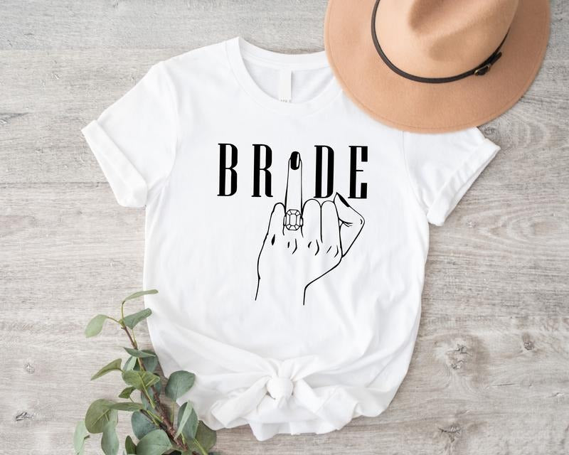 Bride Shirt, Ring Finger Bride T-shirt, Engagement Gift Tee, Fiancée Short Sleeve, Bridal Party Tee, Future Mrs. Shirt,...