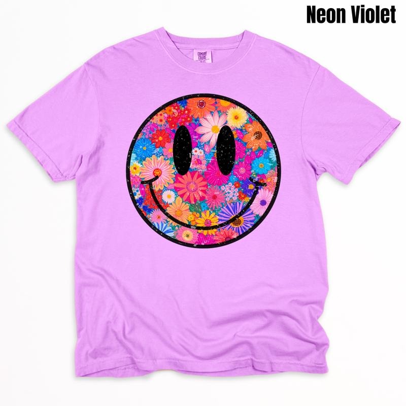 Bright & Beautiful Happy Face Comfort Colors T-Shirt 'NLB' Hoodie, Sweatshirt | InkThreadWorks.com