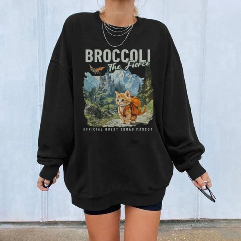 Broccoli The Fierce Shirt, Fourth Wing Inspired, Fantasy Bookish Sweater, Dragon Rider Gift, Retro Quest Squad Tee,...