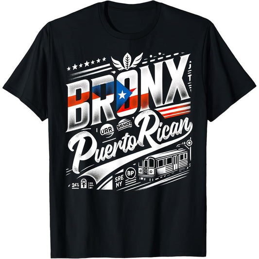 [Bronx Puerto Rican Pride Tee] 100% Cotton Bronx Puerto Rican Pride T-Shirt - Soft, Breathable, Cartoon Print Tee for Men