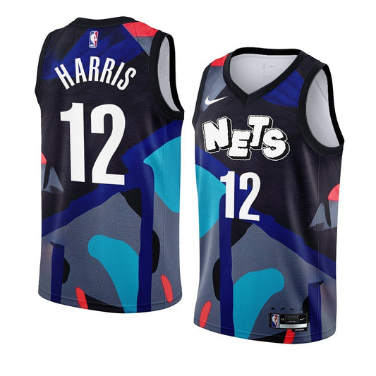 Brooklyn Nets #12 Joe Harris 2023-24 City Edition Black KAWS Jersey Men's
