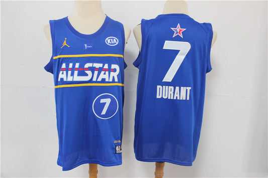 Brooklyn Nets #7 Kevin Durant Nets 7 # 20-21 Season All-Star Blue Jersey -- With Logo