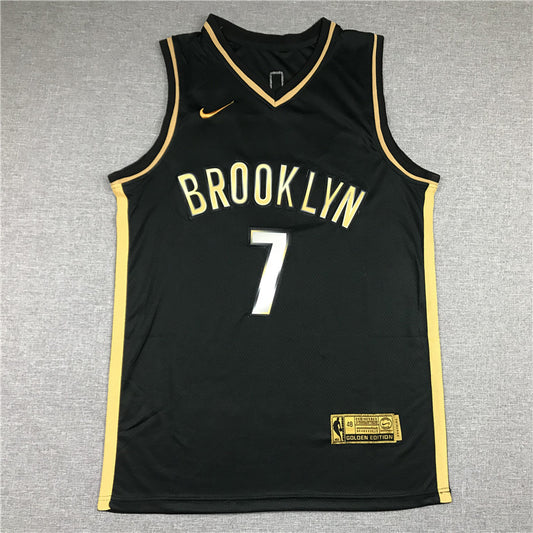 Brooklyn Nets #7 Kevin Durant New Black Gold Style 2