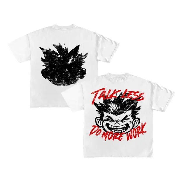 Brother Talk Less And Work More Short Sleeve Cotton T-Shirt Hoodie, Sweatshirt | InkThreadWorks.com