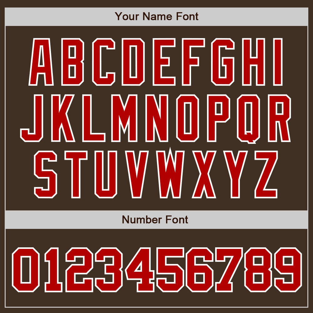 Custom Brown Red-White Authentic Baseball Jersey