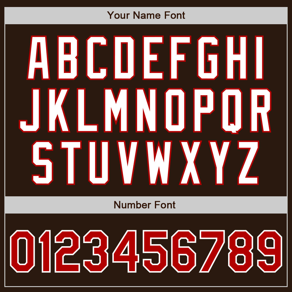 Custom Brown Red-White Authentic Baseball Jersey