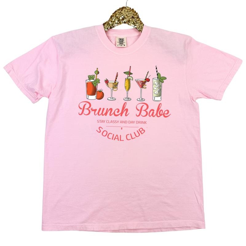 Brunch Babe Club Comfort Colors T-Shirt Hoodie, Sweatshirt | InkThreadWorks.com