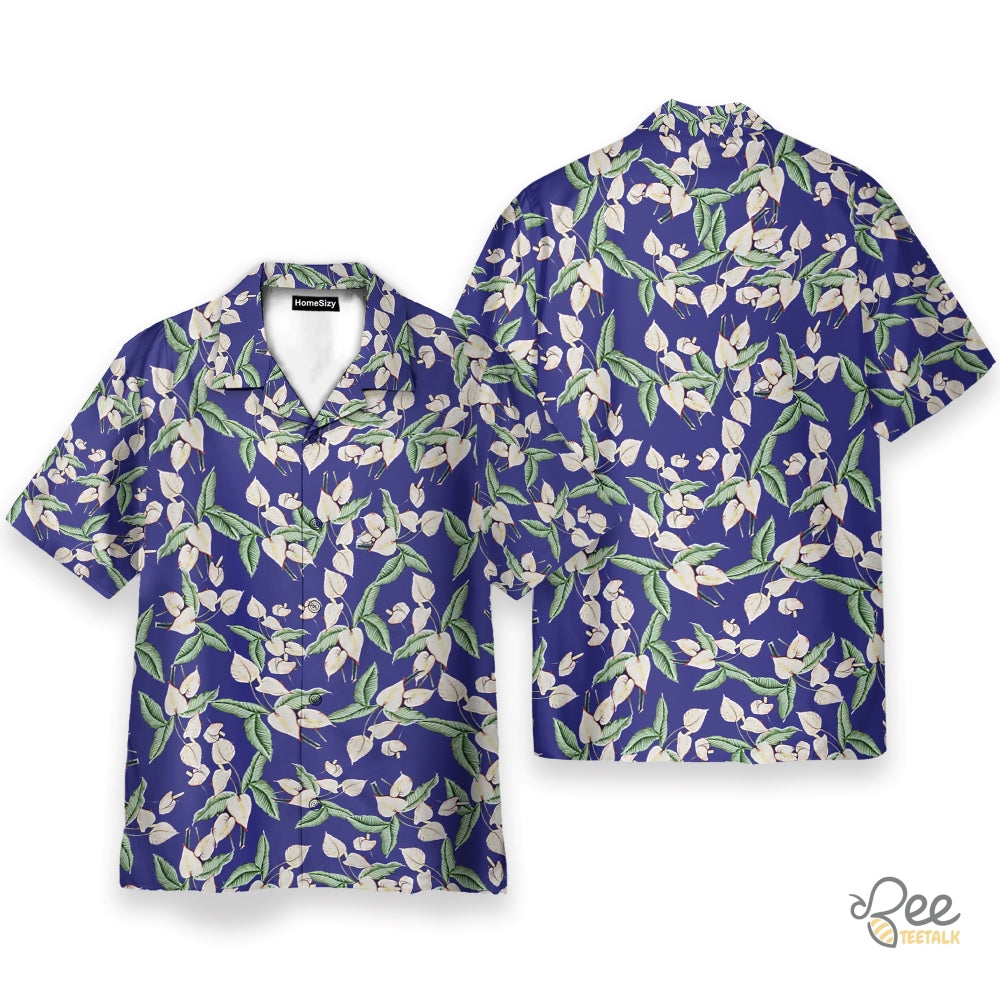Bts Jungkook Mini Anthurium Hawaiian Shirt Worn By Tom Selleck Magnum Pi Movie Blue Cosplay Costume NEW